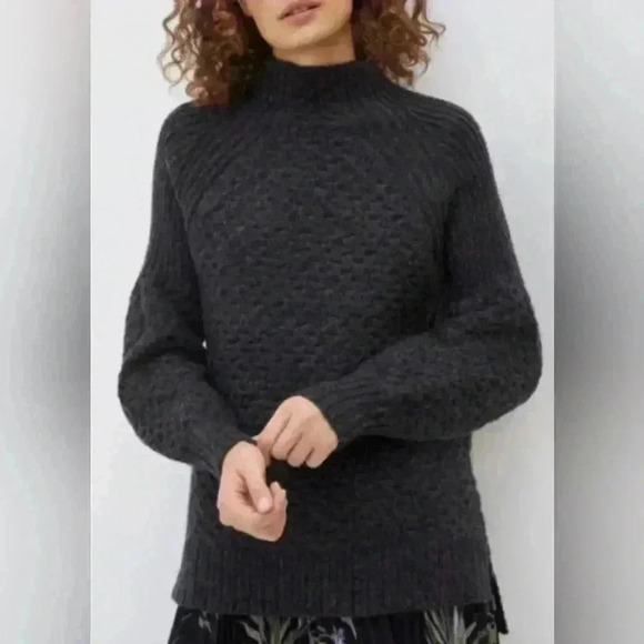 Anthropologie Sweaters - Anthropologie Bia Balloon Sleeve Mock Neck Knit Womens  Sweater XS Charcoal